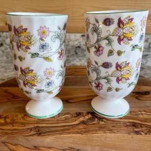 Minton Haddon Hall Bone China Floral Water Goblet…set of two perfect condition